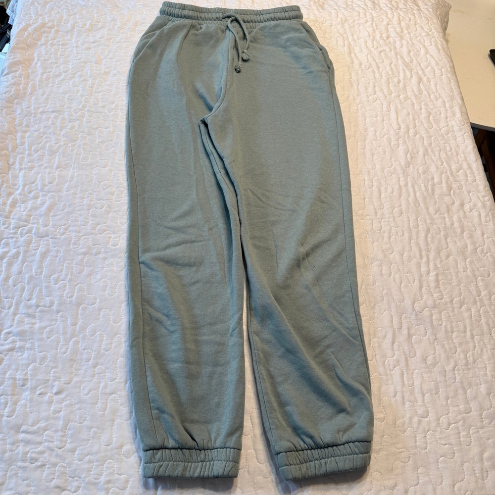 Zara Women Small Joggers Sage Green Waist Sweatpants LOUNGEWEAR STREETWEAR COZY